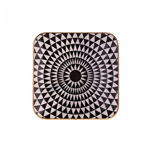 Karaca Black Gold 6lı Kare Cam Pasta Takımı görseli 6