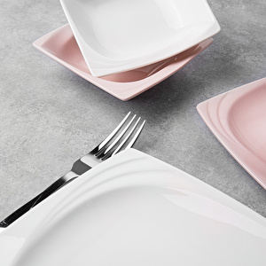 Karaca Bianca Pink 26 Parça 6 Kişilik Kare Kahvaltı Takımı görseli 13