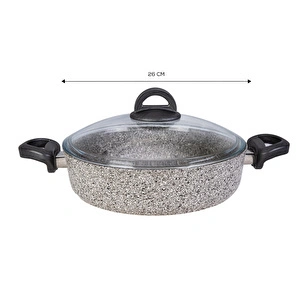 Karaca Dark Silver Biogranit Pilav/Karnıyarık Tencere 26 cm görseli 2