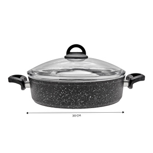 Karaca Dark Stone Biogranit Pilav/Karnıyarık Tencere 30 cm görseli 4
