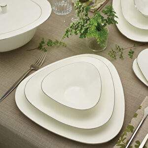 Karaca Fine Pearl Extra Trio 62 Parça 12 Kişilik Yemek Takımı Platin görseli 1