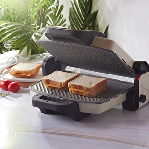 Karaca Future Granit Izgara ve Tost Makinesi Krem 1800W görseli 5