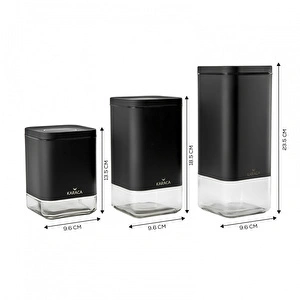 Karaca Avangart Black Gold Kavanoz Seti 3 Parça S/M/L görseli 6