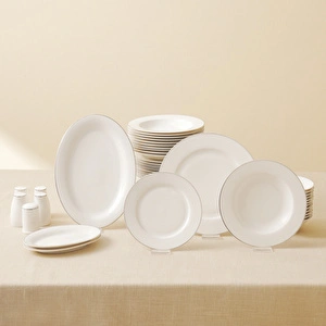 Karaca Lexi New Bone 56 Parça 12 Kişilik Yemek Takımı Platin görseli 3