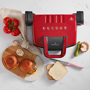 Karaca Future Granit Kırmızı Izgara ve Tost Makinesi 1800W görseli 1