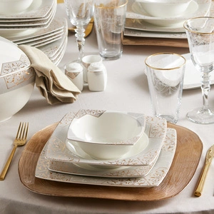Karaca Rhona Gold Cream 60 Parça 12 Kişilik Yemek Takımı görseli 2