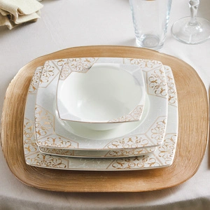 Karaca Rhona Gold Cream 60 Parça 12 Kişilik Yemek Takımı görseli 1