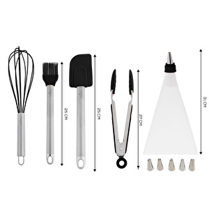 Karaca Cake 10 Parça Pasta Servis Gereci Black görseli 4