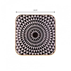 Karaca Black Gold 6lı Kare Cam Pasta Takımı görseli 2