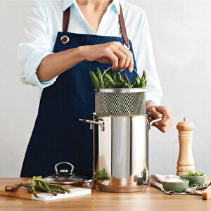 Karaca Mutfaksever İndüksiyon Tabanlı Çelik 4L Kızartma Potu ve Kuşkonmaz Tenceresi