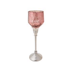 Karaca Lucca Şamdan Tealight Mumluk Pembe 28cm görseli 1