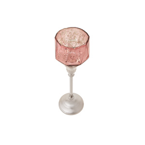 Karaca Lucca Şamdan Tealight Mumluk Pembe 28cm görseli 2