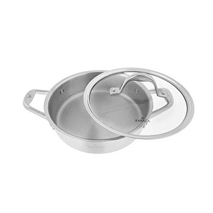 Karaca Powersteel 3Ply 316+ İndüksiyon Tabanlı Petekli Çelik Karnıyarık Tencere 24 Cm görseli 3