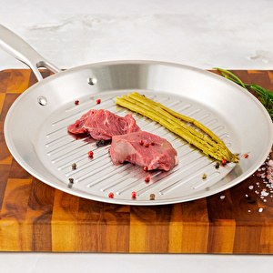 Karaca Powersteel 3Ply 316+ İndüksiyon Tabanlı Çelik Grill Tava 28 Cm görseli 2