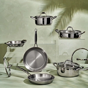 Karaca Powersteel 3Ply 316+ İndüksiyon Tabanlı Çelik Tava 30 Cm görseli 8