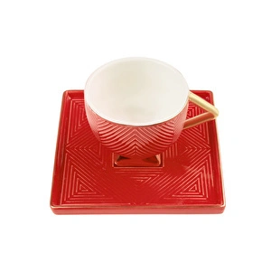 Karaca Art Deco Kırmızı 2 Kişilik Kahve Fincanı Takımı 90 ml görseli 4