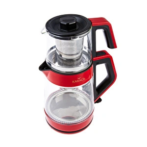 Karaca Retro Kırmızı Cam Led Işıklı Çay Makinesi görseli 2
