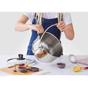 Karaca Mutfaksever İndüksiyon Tabanlı Çelik Reçel Ve Aşure Tenceresi 28 Cm