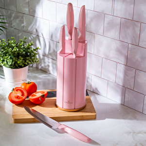Karaca Retro Pembe 6 Parça Bıçak Seti görseli 3