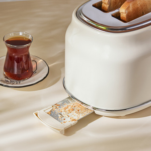 Karaca Retro 2 Dilim Kapasiteli Ekmek Kızartma Makinesi Krem görseli 5