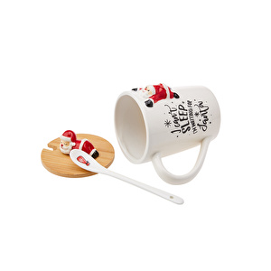 Karaca New Year Santa With Spoon Mug Np22 375 ml görseli 3