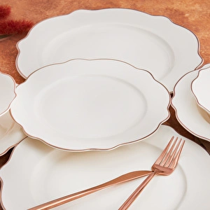 Karaca Almond Rose Line 24 Parça 6 Kişilik Porselen Yemek Takımı görseli 3