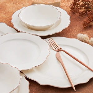 Karaca Almond Rose Line 24 Parça 6 Kişilik Porselen Yemek Takımı görseli 4