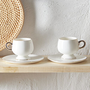Karaca Hidden Owl Stoneware 2 Kişilik Kahve Fincan Takımı 80 ml görseli 1