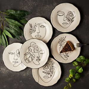 Karaca Face 6 Kişilik Pasta Takımı 21 cm görseli 1