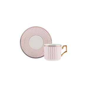  Karaca Jolly Pink Thin Line  6 Kişilik Kahve Fincan Takımı 100 ml görseli 5