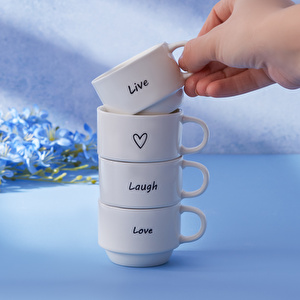 Karaca Lovely Laugh 4 Kişilik Espresso ve Kahve Fincan Takımı 100 ml görseli 4
