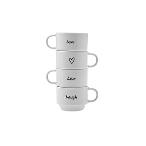 Karaca Lovely Laugh 4 Kişilik Espresso ve Kahve Fincan Takımı 100 ml görseli 7