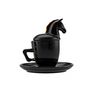 Karaca Black Horse 2 Kişilik Kahve Fincan Takımı 90 ml görseli 7