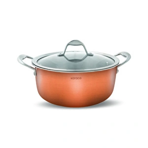 Karaca Powersteel 3Ply 316+ İndüksiyon Tabanlı Çelik Tencere 24 Cm Copper görseli 2