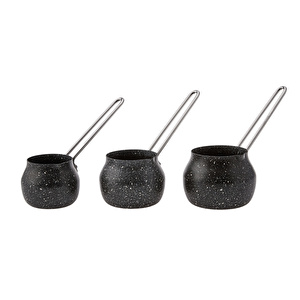 KARACA BİOGRANİT STEEL PLUS CEZVE TAKIMI SİYAH görseli 7