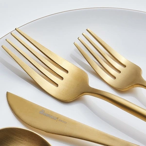 Karaca Jupiter 60 Parça 12 Kişilik Çatal Kaşık Bıçak Takımı Matte Gold  görseli 4