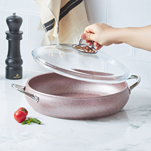 Karaca Avanos Rose Gold Biogranit Pilav/Karnıyarık Tencere 30 cm görseli 2