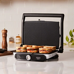 Karaca Gastro Grill Glass Premium 2400W Tost ve Izgara Makinesi Beyaz görseli 2