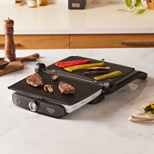 Karaca Gastro Grill Glass Premium 2400W Tost ve Izgara Makinesi Beyaz görseli 5