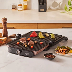 Karaca Gastro Grill Glass Premium 2400W Döküm Tost ve Izgara Makinesi Rosegold görseli 8