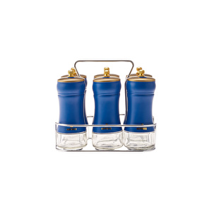 Karaca Blue Berry 7 Parça Kare Cam Baharat Takımı görseli 2