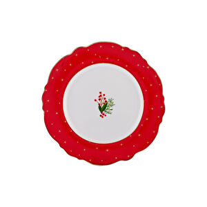 Karaca New Year Dreamy Puantiyeli Pasta Tabağı 22 cm görseli 1