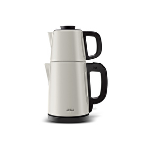 Karaca Tea Break 2 in 1 Çelik Su Isıtıcı Çay Makinesi Krem Inox görseli 5