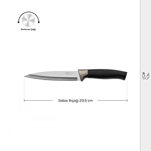 Karaca Helios Doğrama Bıçağı Black 23 cm görseli 3