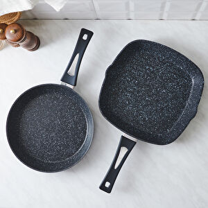 Karaca Defne Biogranit Tava-Grill Set Black görseli 1