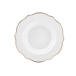 Karaca Daisy Wave Shape Bol Kaseli Porselen  27 Parça 6 Kişilik Yemek Takımı Gold görseli 3