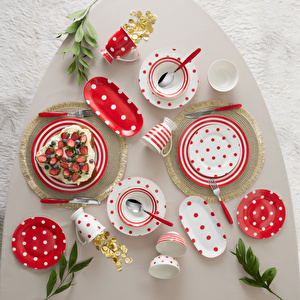 Karaca Polka Dot Porselen Çizgili Çerezlik 11 cm görseli 4