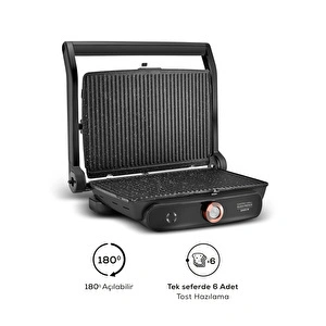 Karaca Gastro Grill Glass Premium 2400W Tost ve Izgara Makinesi Mat Siyah görseli 7
