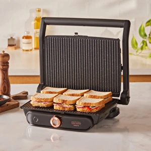 Karaca Gastro Grill Glass Premium 2400W Tost ve Izgara Makinesi Mat Siyah görseli 2