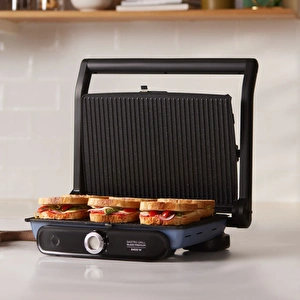 Karaca Gastro Grill Glass Premium 6 Dilim Kapasiteli Döküm Tost ve Izgara Makinesi Ocean Wave 2400W  görseli 2
